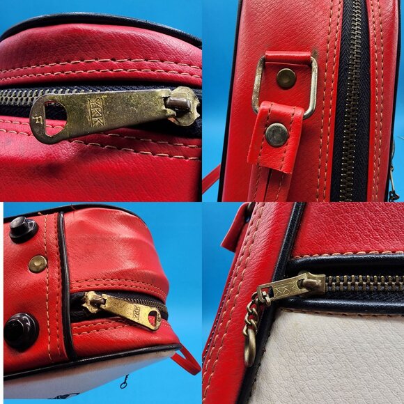 Mid Century Modern Siamese Cat Handbag 1950s 1960s Red White Japan Purse - Picture 9 of 11